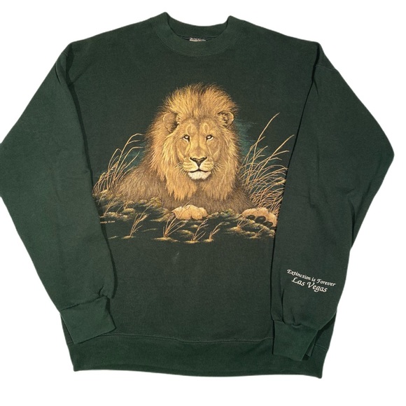 Vintage “Extinction is Forever” Lion Crewneck - Picture 1 of 5